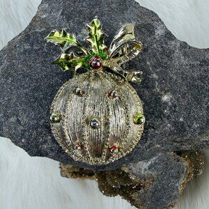 Vintage Gerry's Gold Tone Christmas Ornament Brooch